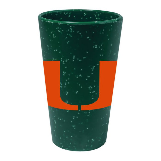 Vaso de pinta de silicona de 16 oz de los Miami Hurricanes