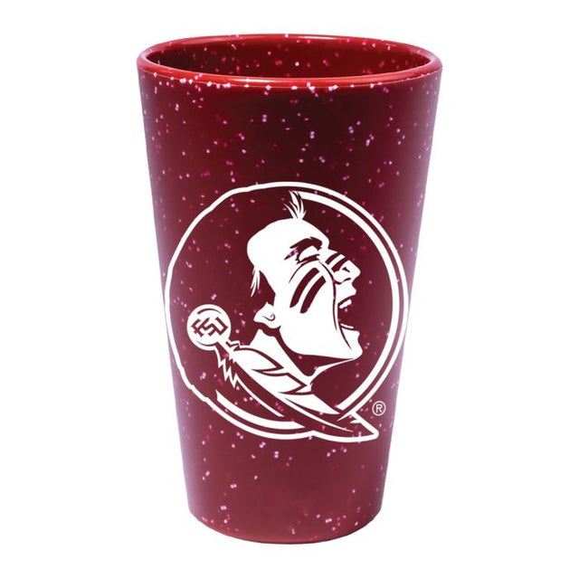 Vaso de pinta de silicona de 16 oz con diseño de los Florida State Seminoles RED SPECKLE