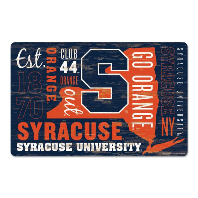 Syracuse Orange WORDAGE Wood Sign 11" x 17" 1/4" thick