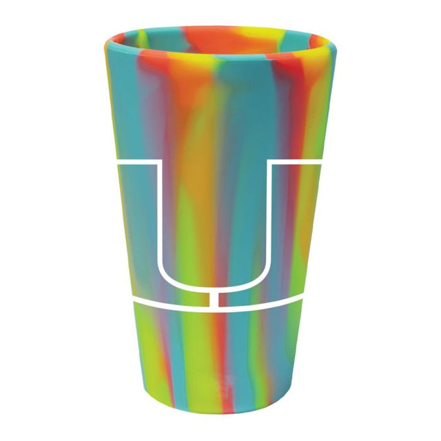 Vaso de pinta de silicona de 16 oz de los Miami Hurricanes