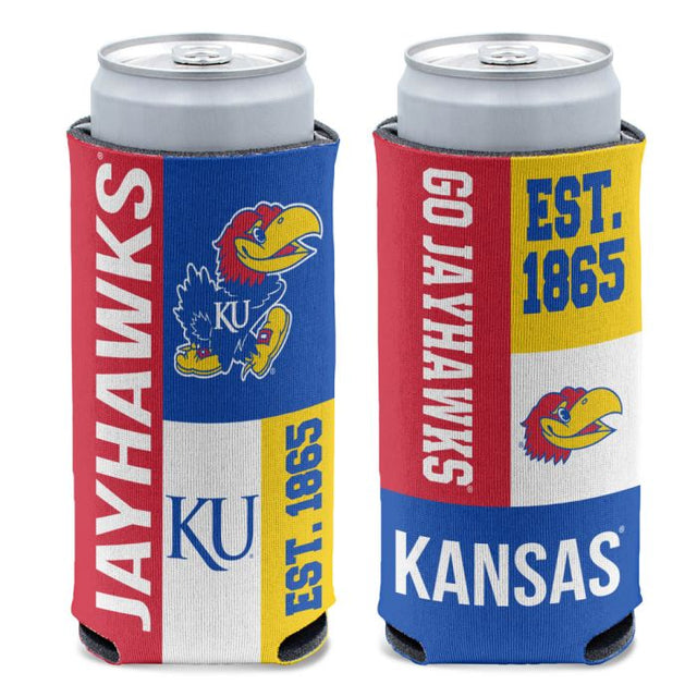 Kansas Jayhawks Block 12 oz Slim Can Cooler