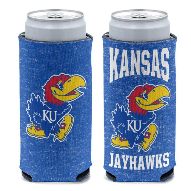 Kansas Jayhawks Blue Heathered 12 oz Slim Can Cooler
