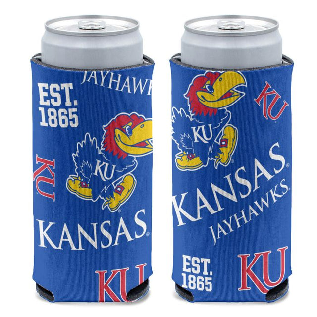 Kansas Jayhawks SCATTERPRINT 12 oz Slim Can Cooler