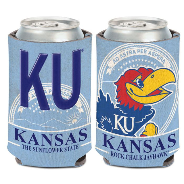 Kansas Jayhawks LICENSE PLATE Can Cooler 12 oz.