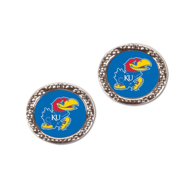 Kansas Jayhawks Earrings Jewelry Carded Round