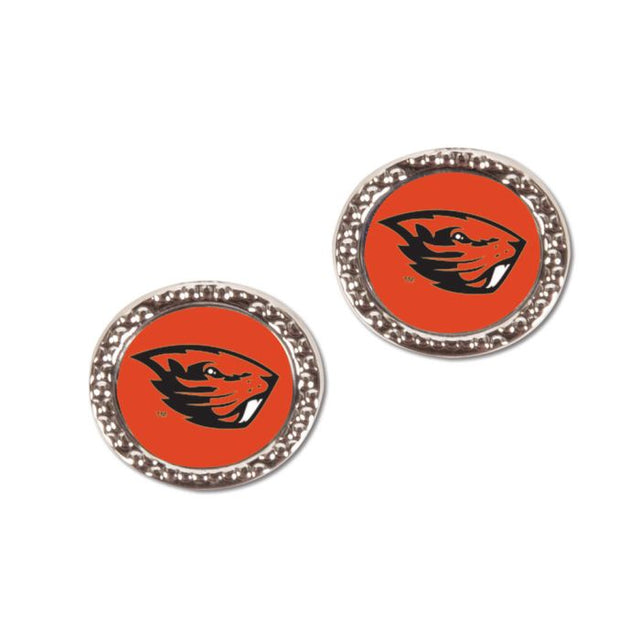 Oregon State Beavers Earrings Jewelry Carded Round