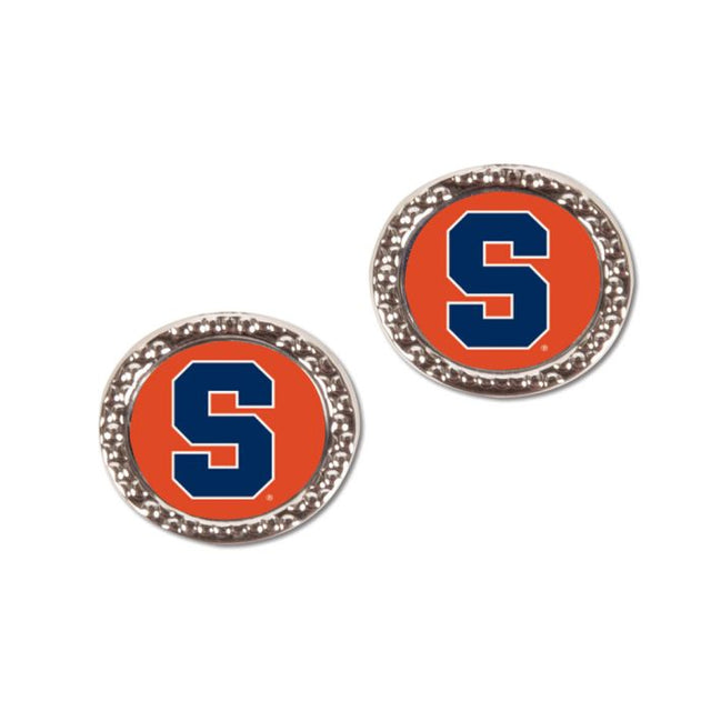 Syracuse Orange Earrings Jewelry Carded Round