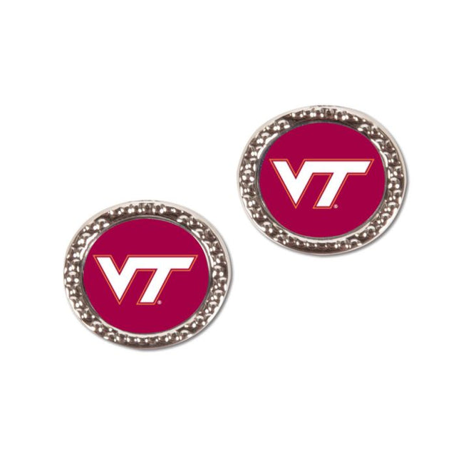 Virginia Tech Hokies Earrings Jewelry Carded Round