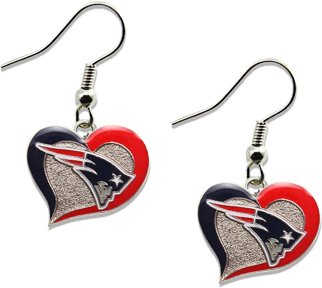 Pendientes con forma de corazón de los New England Patriots -ER-245-10
