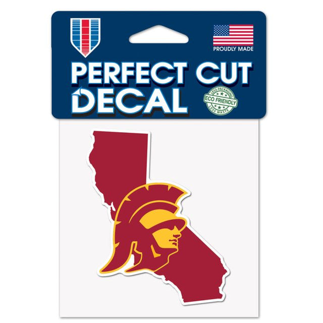 USC Trojans STATE SHAPE Perfect Cut Color Decal 4" x 4"