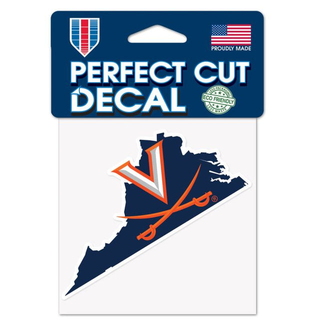 Virginia Cavaliers STATE SHAPE Perfect Cut Color Decal 4" x 4"