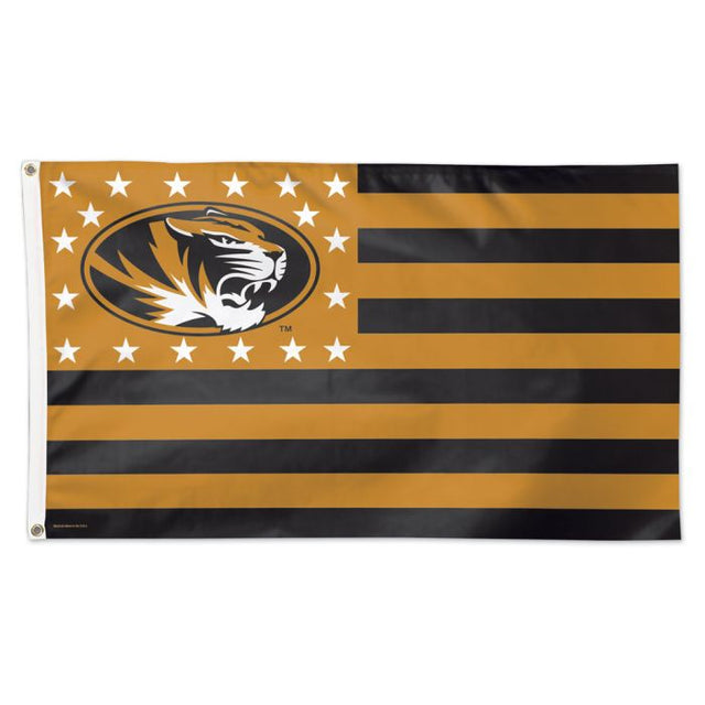 Bandera de los Missouri Tigers con estrellas y rayas - Deluxe 3' X 5'