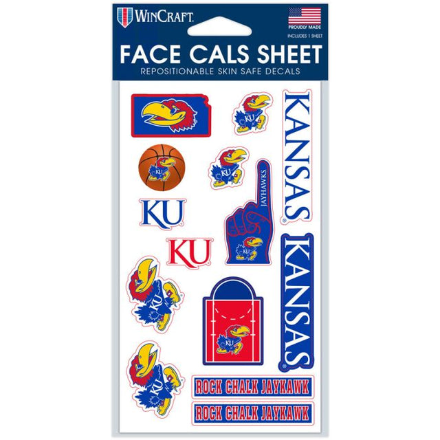 Kansas Jayhawks Face Cals 4" x 7"