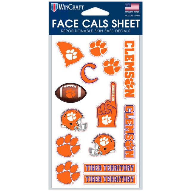 Clemson Tigers Face Cals 4" x 7"