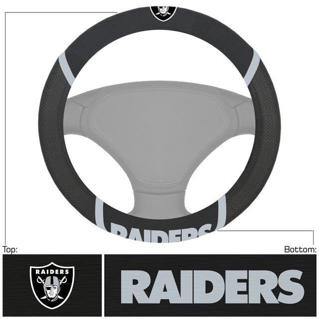 Funda de volante de malla/cosida de Los Vegas Raiders
