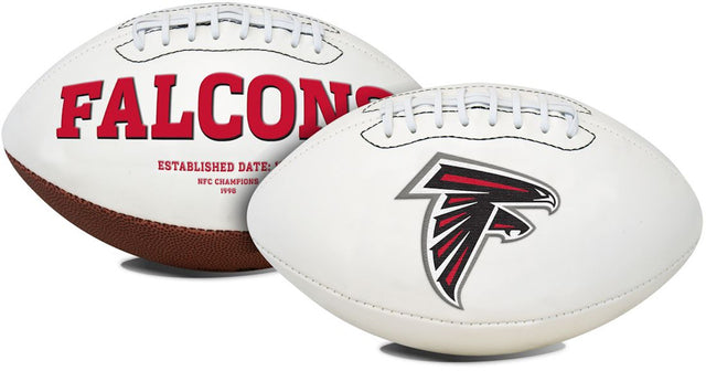 Balón de fútbol de los Atlanta Falcons de tamaño completo, serie de firmas bordadas