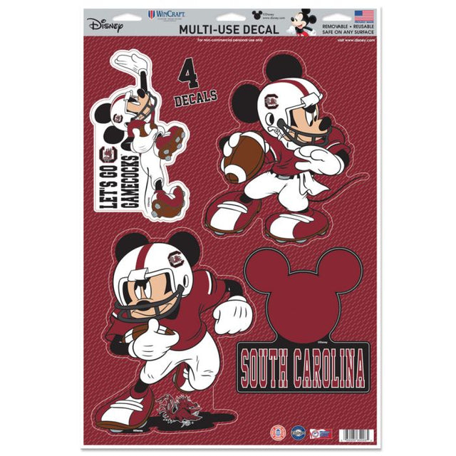 Calcomanía multiusos de fútbol americano de Disney con el logo de South Carolina Gamecocks, 11" x 17"