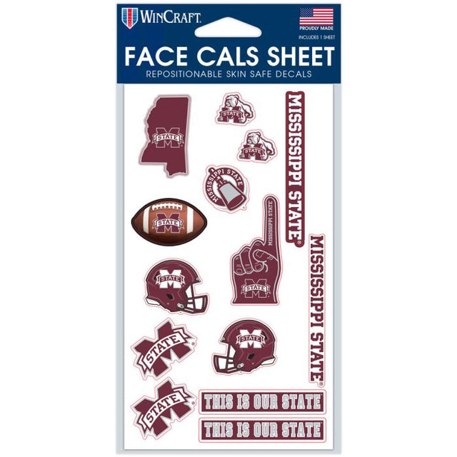 Mississippi State Bulldogs Face Cals 4" x 7"