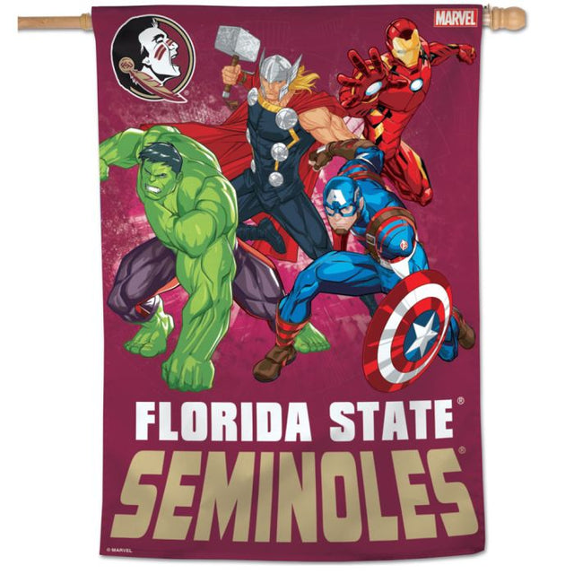 Bandera vertical de los Florida State Seminoles/Marvel (c) 2021 de MARVEL, 28" x 40"