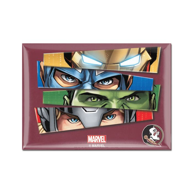 Imán de metal de 2,5" x 3,5" de los Florida State Seminoles/Marvel (c) 2021
