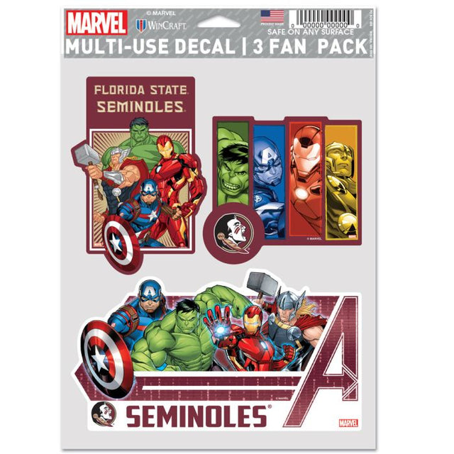 Paquete multiusos para 3 fanáticos de MARVEL 2021 de Florida State Seminoles/Marvel (c)