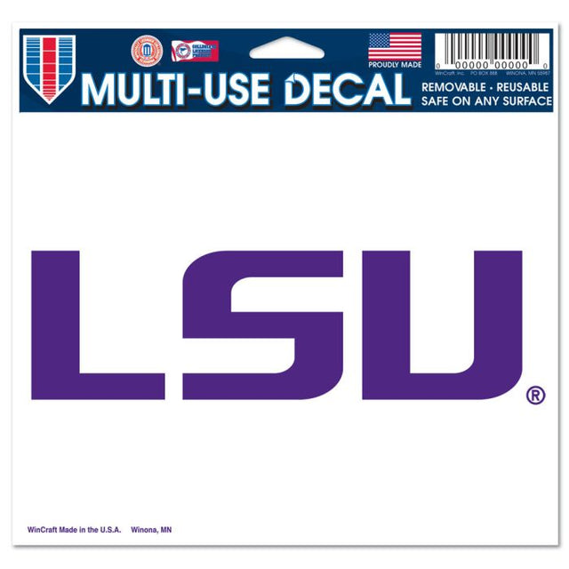LSU Tigers Multi-Use Decal -Clear Bckrgd 5" x 6"