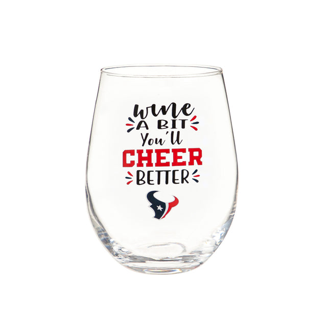 Vaso de vino sin tallo de 17 oz de los Houston Texans en caja