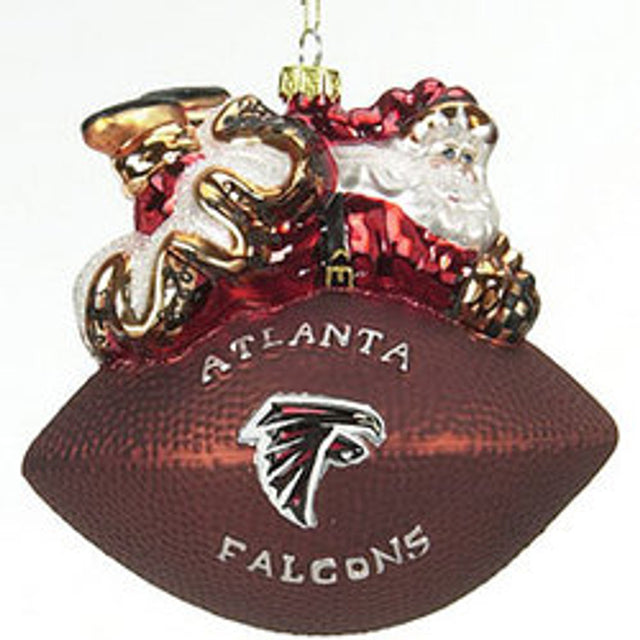 Adorno de los Atlanta Falcons de 5 1/2" de Peggy Abrams, balón de fútbol de cristal