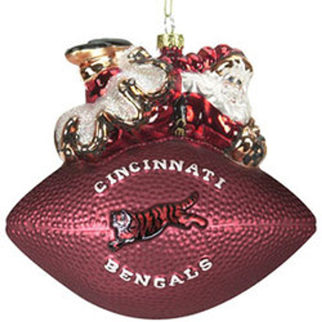 Adorno de los Cincinnati Bengals de 5 1/2" de Peggy Abrams, balón de fútbol de cristal