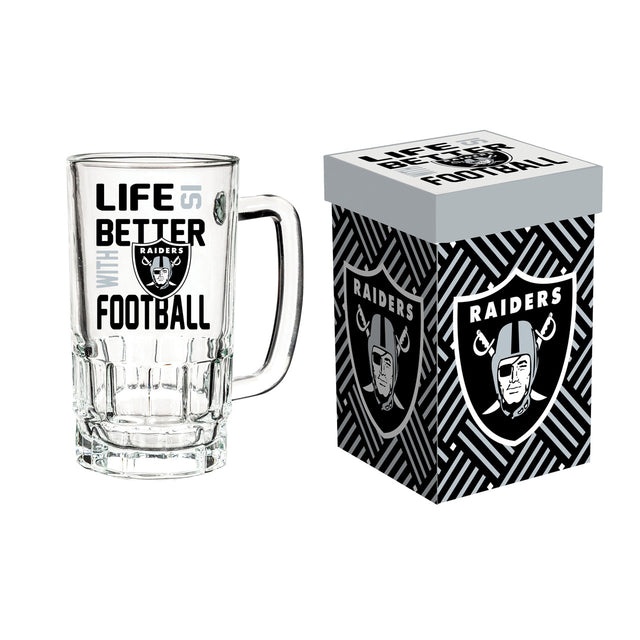 Jarra de cristal de 18 oz de Los Vegas Raiders en caja