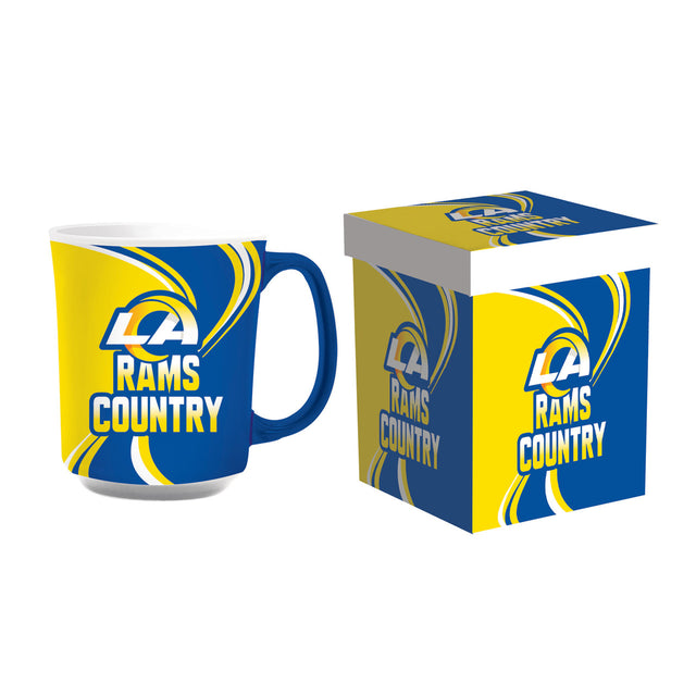 Taza de café de cerámica de 14 oz de Los Angeles Rams con caja a juego