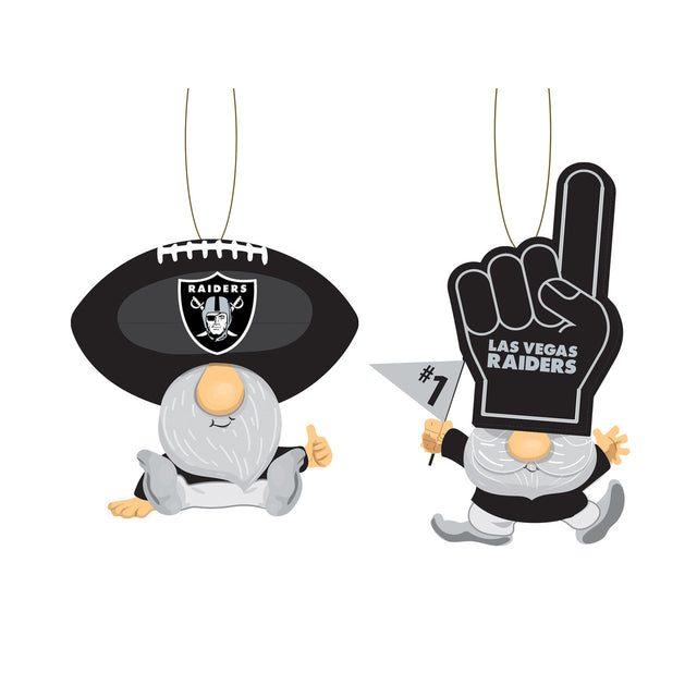 Paquete de 2 adornos de gnomos de los Raiders de Las Vegas