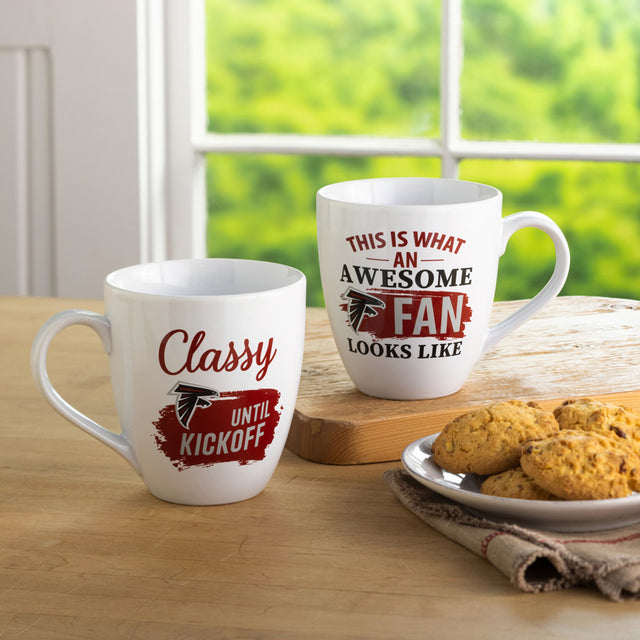 Juego de 2 tazas de café de cerámica de 17 oz de los Atlanta Falcons con caja de regalo