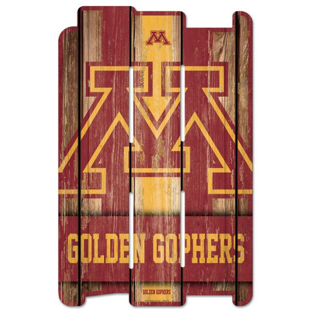 Minnesota Golden Gophers Wood Fence Sign