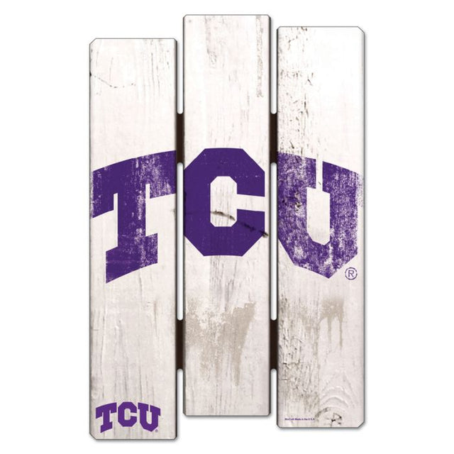 TCU Horned Frogs Wood Fence Sign