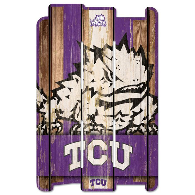 TCU Horned Frogs Wood Fence Sign