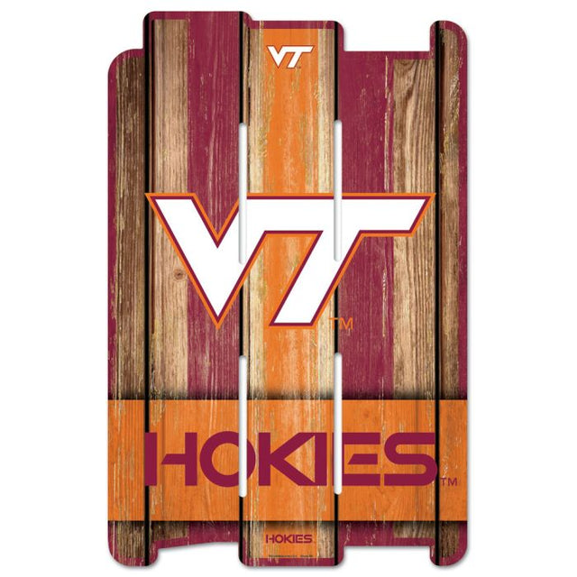 Virginia Tech Hokies Wood Fence Sign