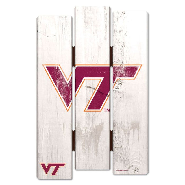 Virginia Tech Hokies Wood Fence Sign