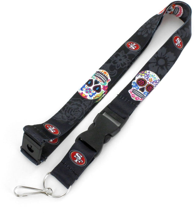 San Francisco 49ers (BLACK) Sugar Skull Lanyard -LN-570-26