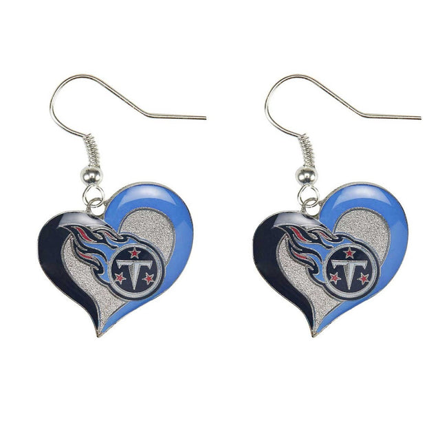 Tennessee Titans Swirl Heart Earrings -ER-245-05