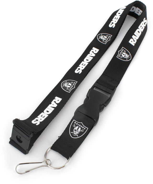 Cordón para el cuello del equipo Las Vegas Raiders (BLANCO Y NEGRO) -LN-095-35-BW