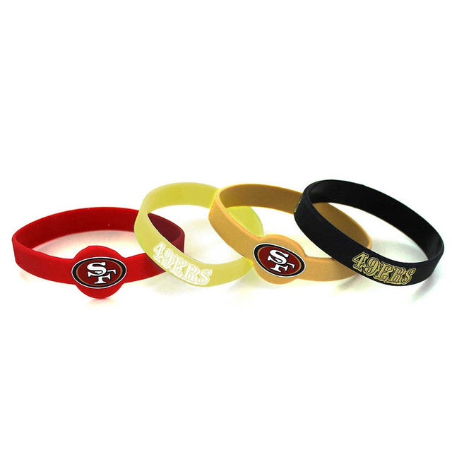 Pulsera de silicona de los San Francisco 49ers (paquete de 4) -BC-283-26