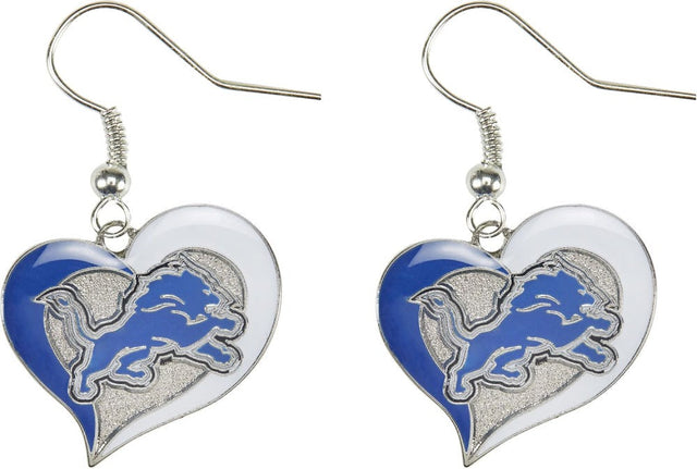 Detroit Lions Swirl Heart Earrings -ER-245-18