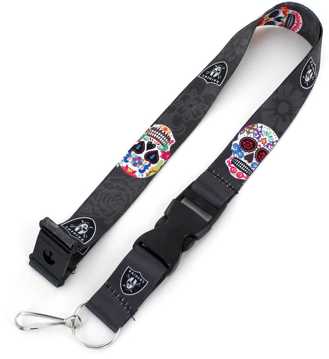 Cordón con calavera de azúcar de los Raiders de Las Vegas (NEGRO) -LN-570-35