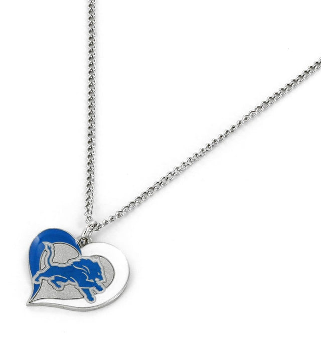 Detroit Lions Swirl Heart Necklace -PD-303-18