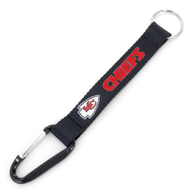 Kansas City Chiefs Black Carabiner Lanyard Keychain (NM) -KT-147-07-BK