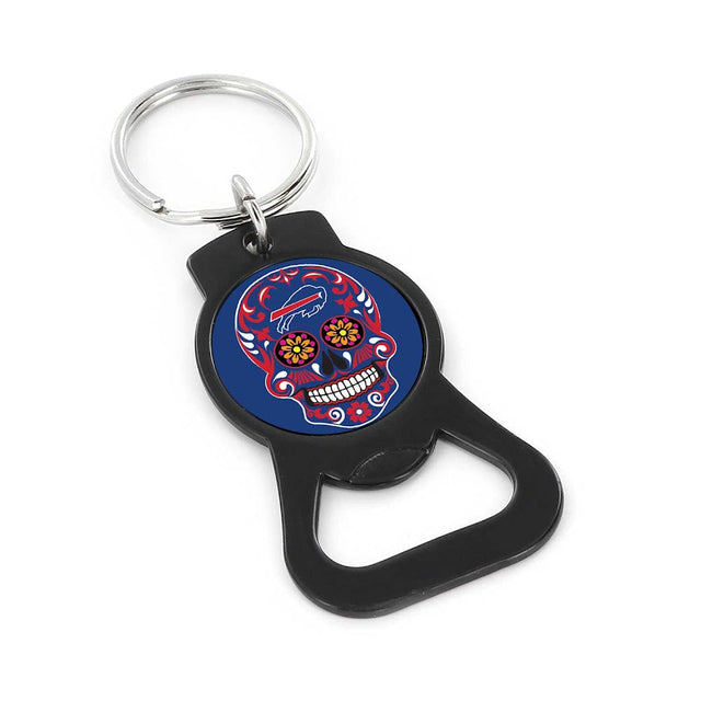 Llavero con abrebotellas con calavera de azúcar de Buffalo Bills (NEGRO) -BK-1187-01-BK