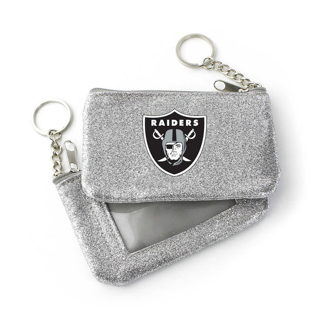 Monedero brillante de los Las Vegas Raiders (PLATA) (OC) -WA-991-35