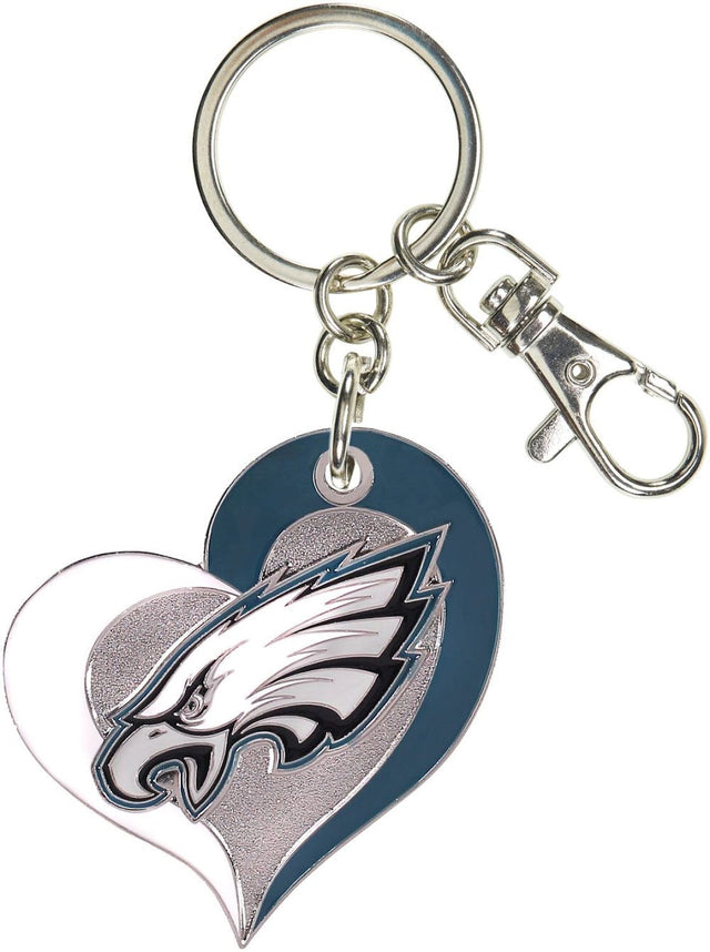 Philadelphia Eagles Swirl Heart Keychain -KT-287-24