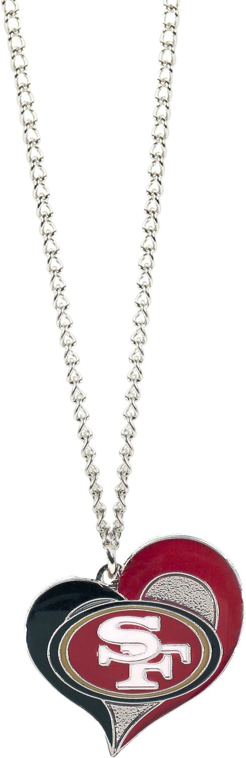 San Francisco 49ers Swirl Heart Necklace -PD-303-26